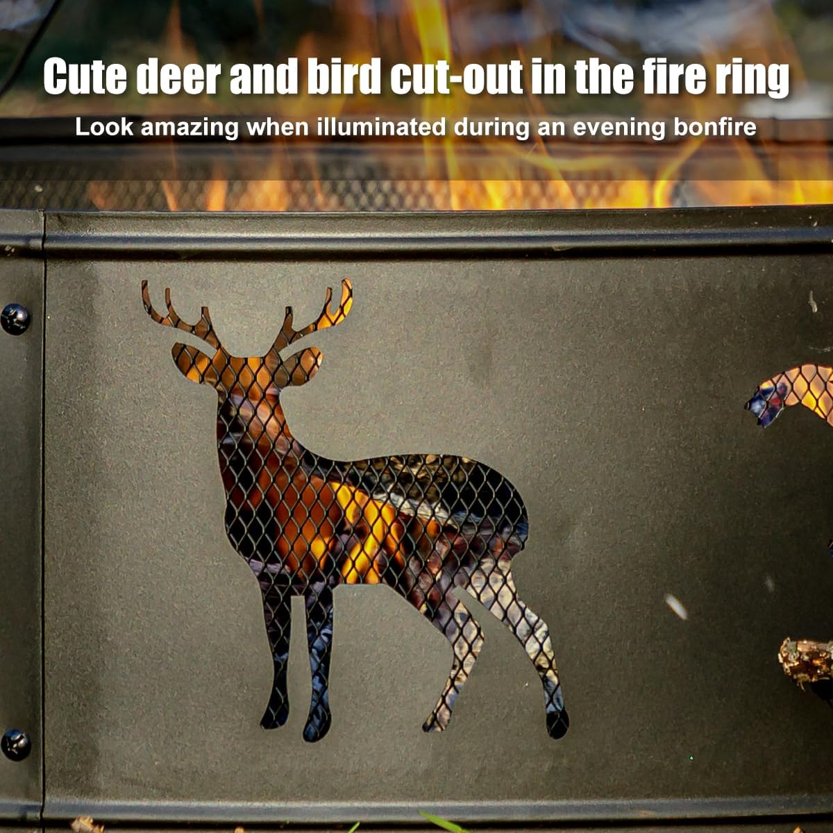 Fire Ring,Firepit Ring for Camping, Wood Burning Fire Pit for Outside,Yard,Garden,Outdoor Fireplace