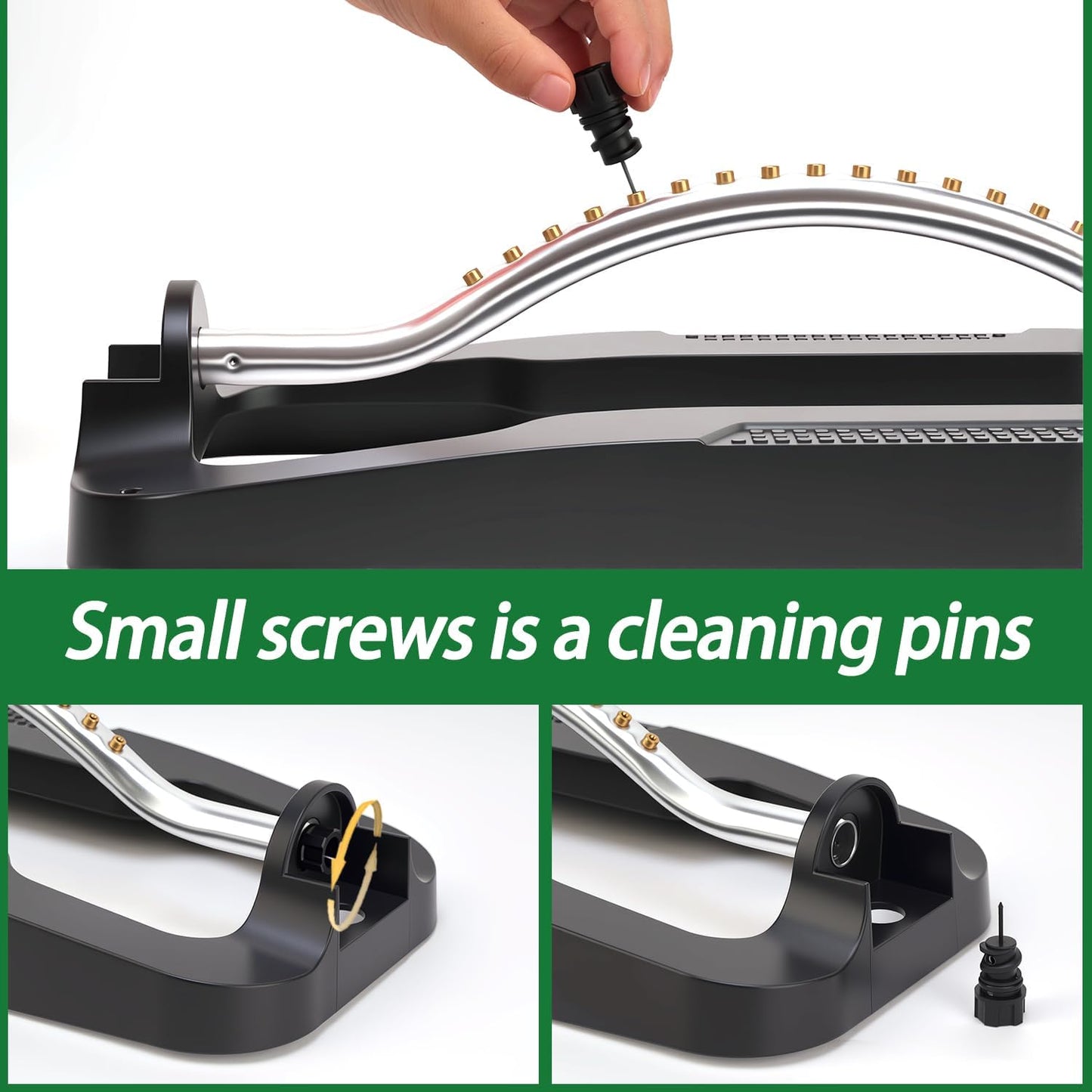 Lawn Sprinkler,Garden Oscillating Sprinkler,17 Brass Nozzles,Heavy Weight Thick and Sturdy Plastics Base with Metal Blocks,Up to 3600 Square Feet,Stable and Durable.