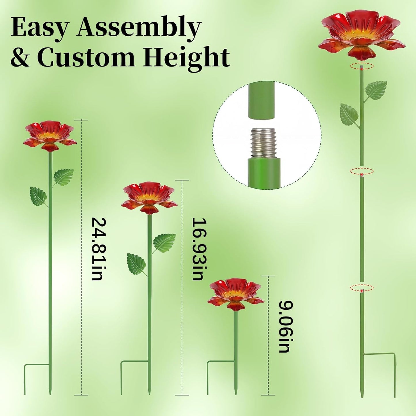 4 Pack Bee Watering Station - Flowers Butterfly Feeder, Bee Water Feeders for Outside, Metal Garden Decor, Bee Baths for Garden Yard Patio (Blue,Yellow,Red,Green)