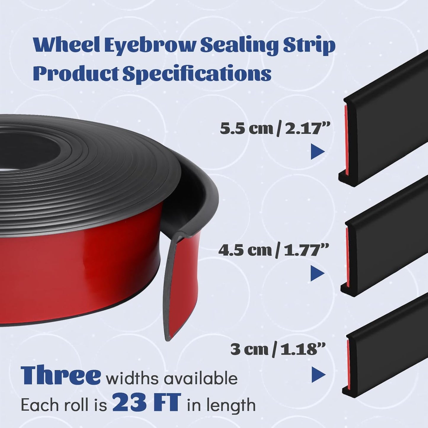 Fender Flares Edge Trim,Car Wheel Eyebrow Arch Trim Lips Strip Fender Flare Protector, Fender Flare Rubber Seal for Car and Truck Wheel Arch Well Black, 23ft(l) x0.09ft(w)