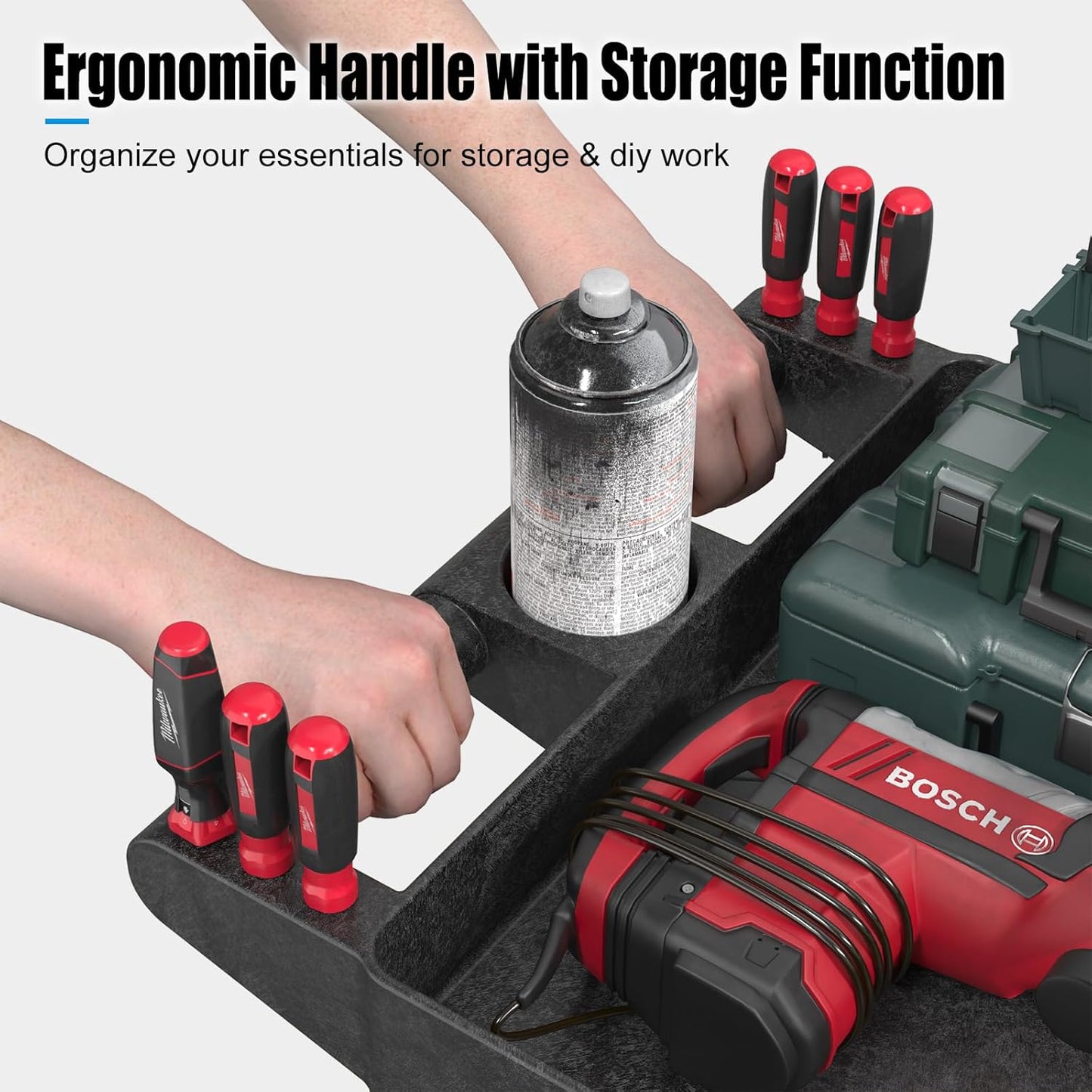 Large Garage Plastic Utility Cart, Heavy Duty 2 Shelf Tool Cart Service Cart Rolling Push Carts with Ergonomic Handle 5" Swivel Casters.