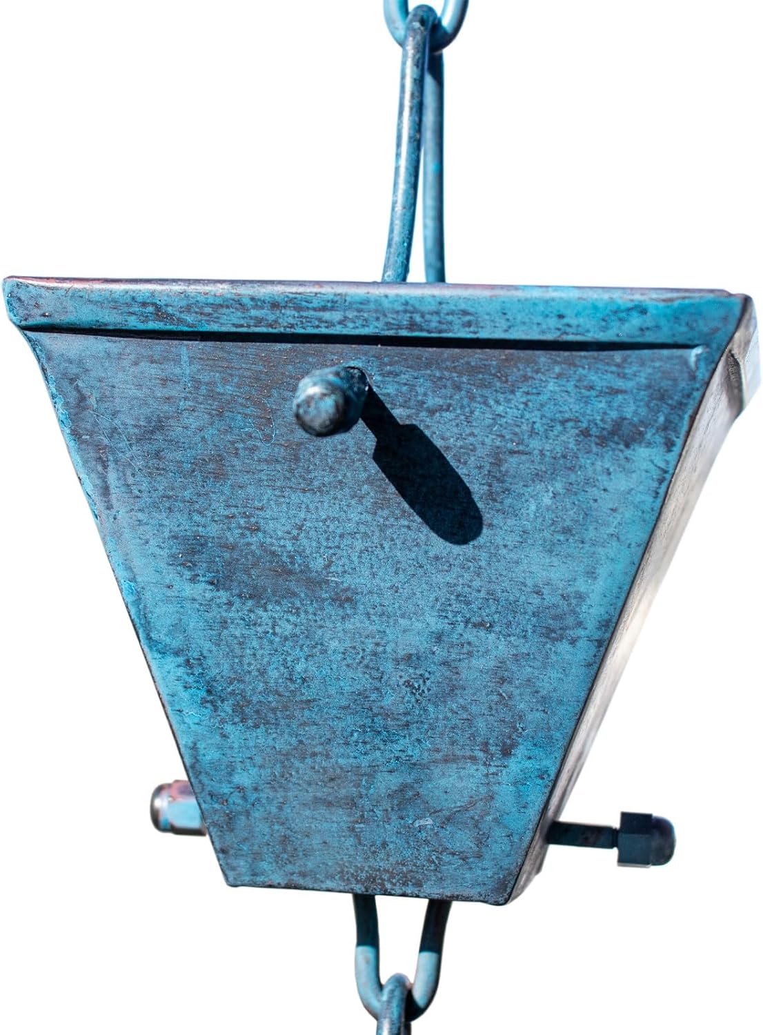 Nutshell Stores Medium Square Cups Rain Chain - Patina - 14 Feet