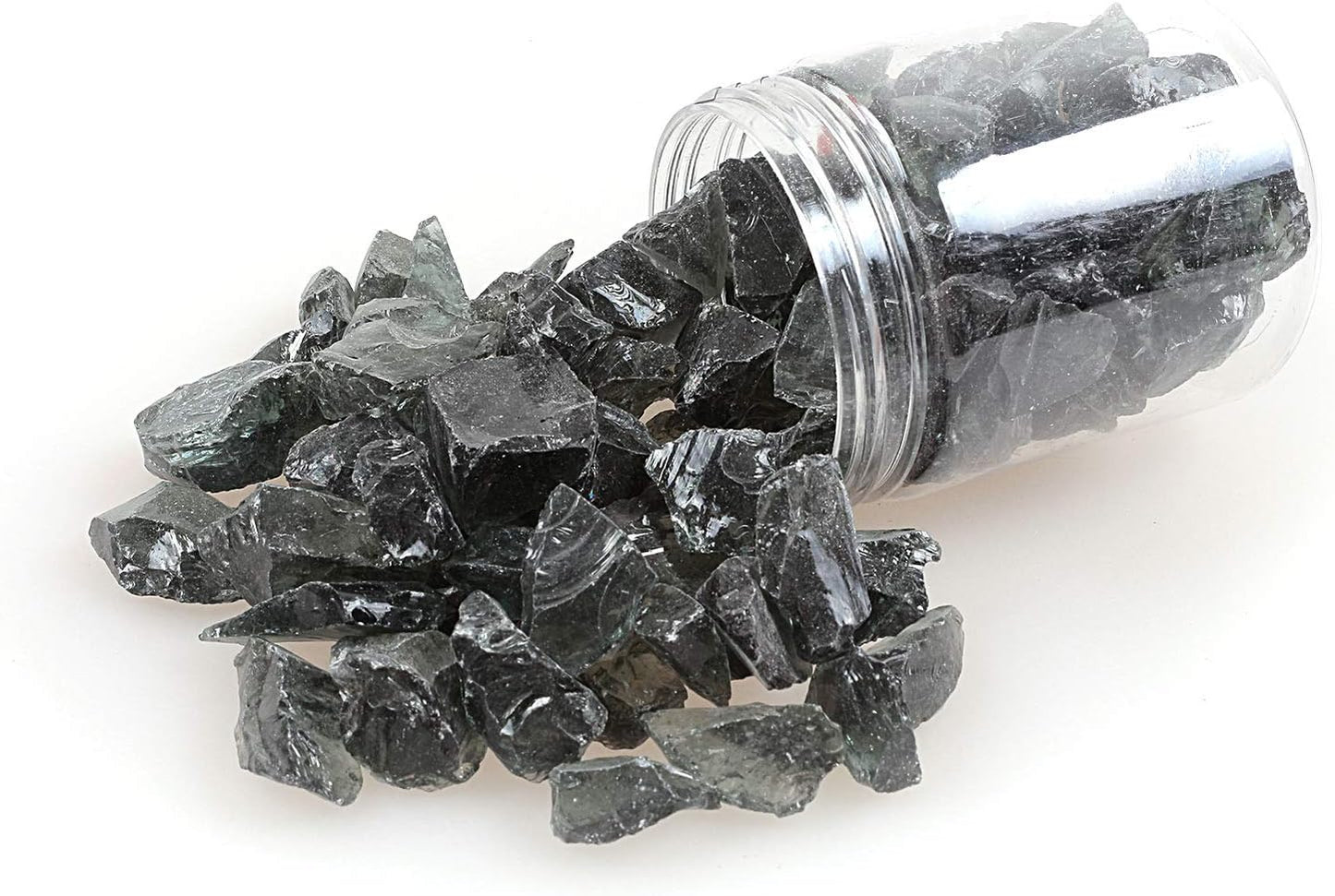 High Luster Reflective Fire Glass Gravel,Fire Gems,Fire Drops,Fire Glass Pebbles Stones Beads Chips for Fire Pit Fish Tank Aquarium Garden,1-2cm,540g/1.19lb (Grey)