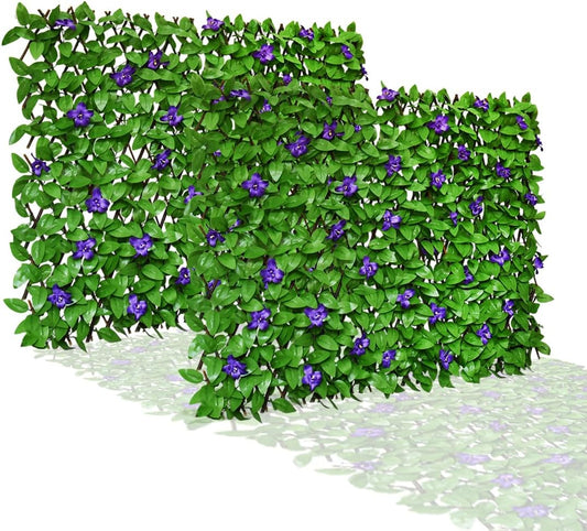 Expandable Fence Privacy Screen for Balcony Patio Outdoor,Decorative Faux Ivy Fencing Panel,Artificial Hedges (Single Sided Leaves)…
