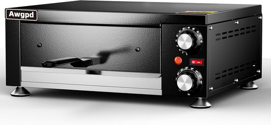 Electric Pizza Oven Indoor Countertop Pizza Oven Commercial Pizza Maker Machine for Home with Timer Stainless Steel Pizza Cooker, Suitable for Both Commercial and Home Use (Black1)