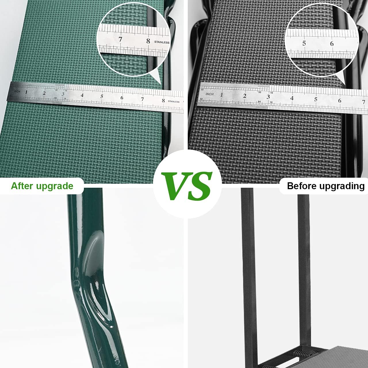 KVR Upgraded Garden Kneeler and Seat with Thicken & Widen Soft Kneeling Pad,Heavy Duty Foldable Gardener Stool with 2 Tool Pouches,Gardening Gifts for Women Mom Men Seniors¡­…