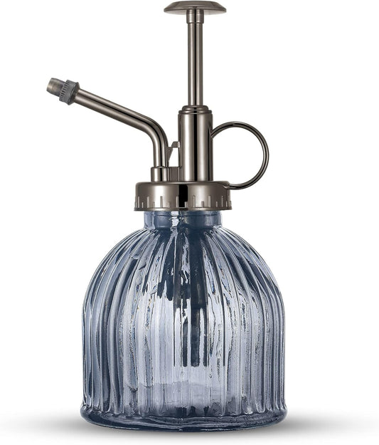 Glass Plant Mister Spray Bottle, Succulent Spray Bottle with Top Pump, Glass Plant Sprayer Mister Vintage Spritzer Small Watering Can for Indoor Outdoor Houseplant - Grey