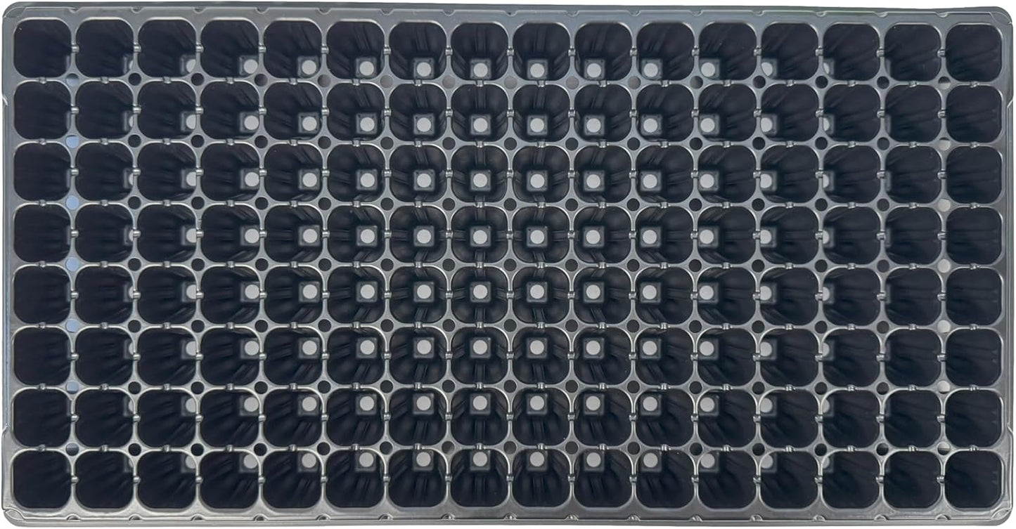 128 Cell Seedling Plastic Nursery Trays, 10 Pack, Thick Durable Germination Plug Trays, 1280 Cells Reusable Plant Propagation