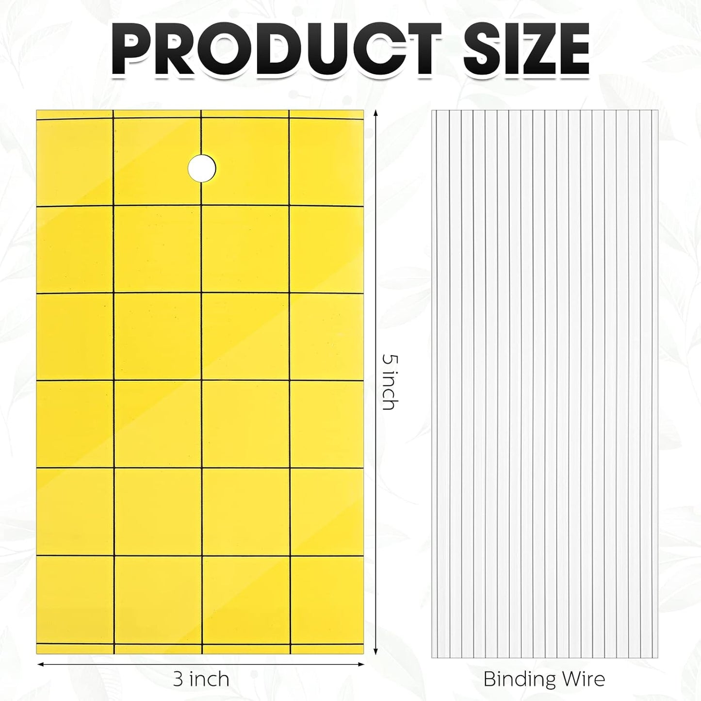 200 Pcs Dual Side Sticky Fruit Fly Trap with Tie, Yellow Traps for Gnats, 3 * 5 Inch Plant Sticky Trap for Flying Insect Fungus Bugs Catcher for Indoor Outdoor