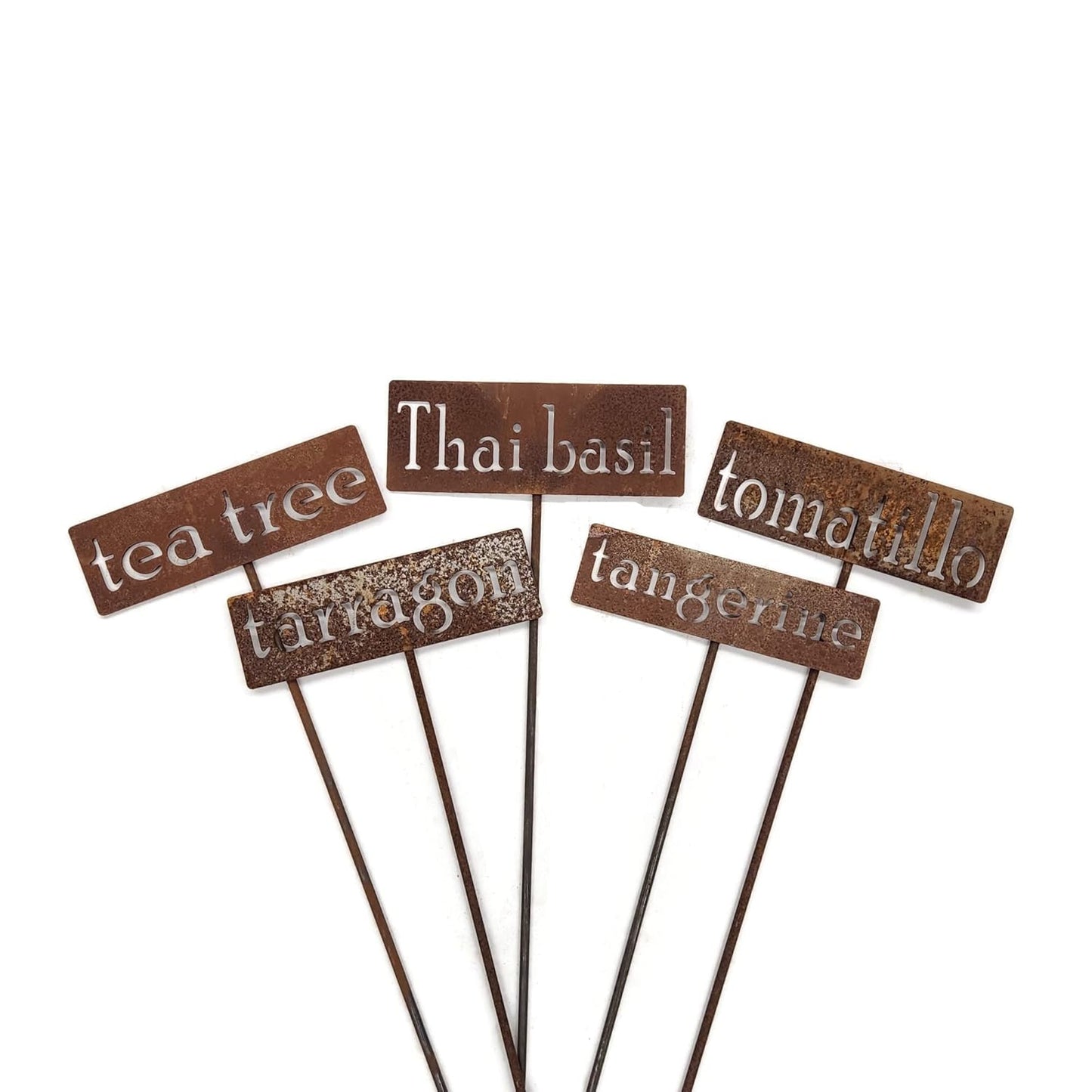 Classic Metal Garden Markers 19 Inches Tall (tangerine, Naturally Rusted)