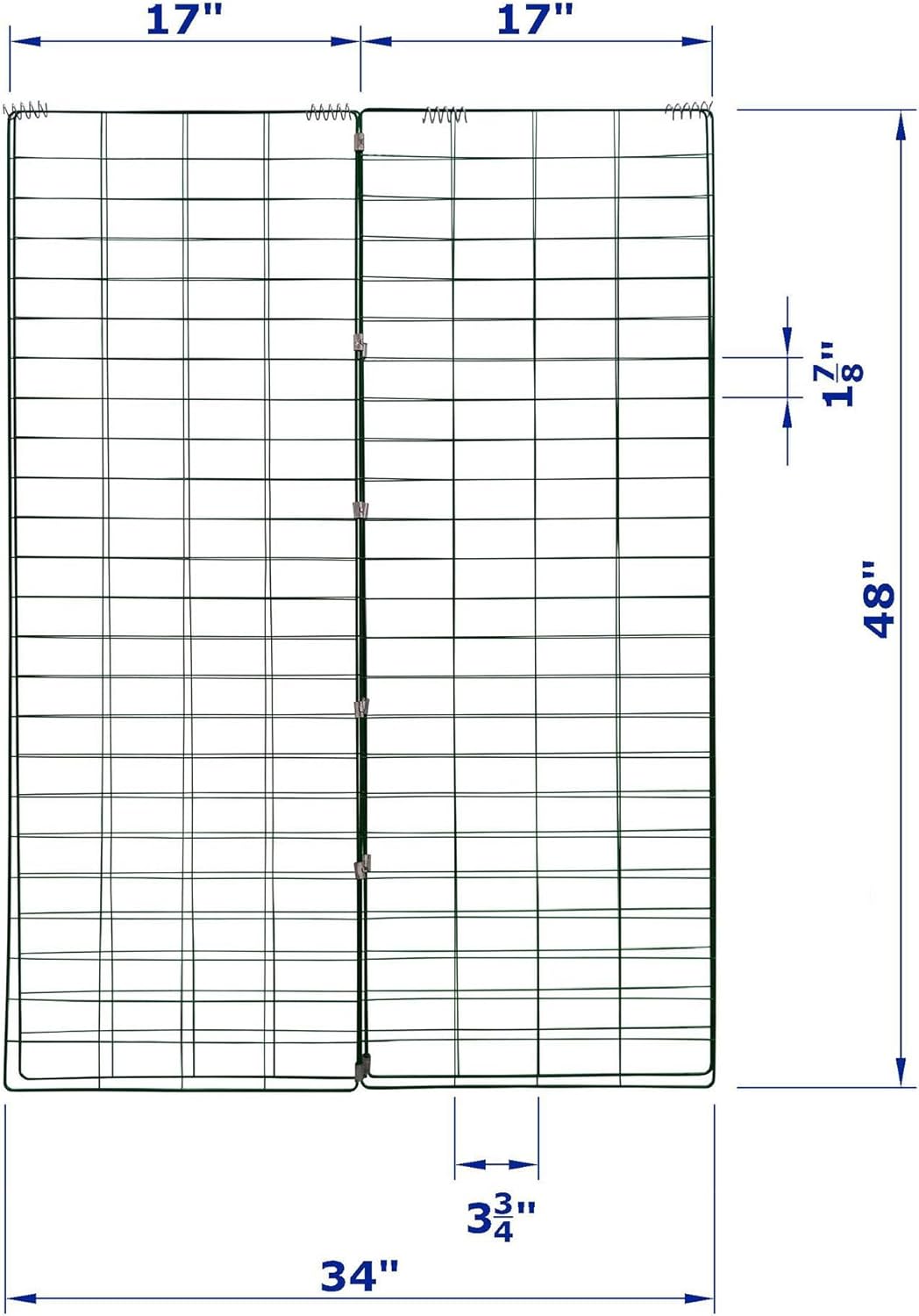 Garden Cucumber Trellis A-Frame Folding Plant Trellis 48 Inch by 34 Inch for Climbing Vegetables Flowers Green 1 Pack with Clips,Cable Ties and Ground Stakes