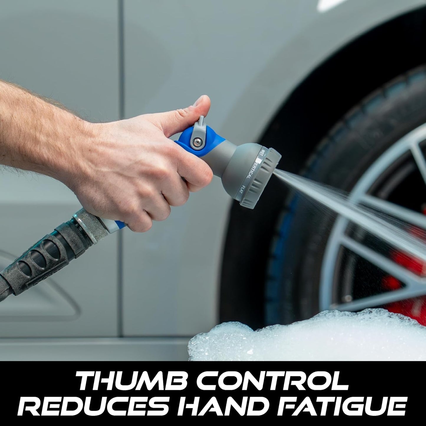 VIKING Hose Nozzle, Garden Hose Nozzle with 8 Spray Patterns, Adjustable Heavy Duty Thumb Control for Washing Car, Watering Plants, Washing Pets, and Home Use