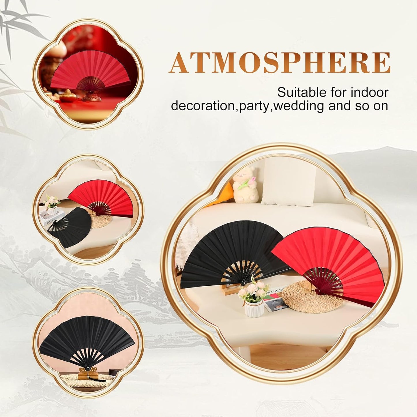 Boots On The Ground Hand Fan,Fans for Line Dancing,Folding Hand Rave Fan,Boots on The Ground Fans Largefold Fans,Decorative Folding Fans for Performance,Dance,Wedding,Party (Red)