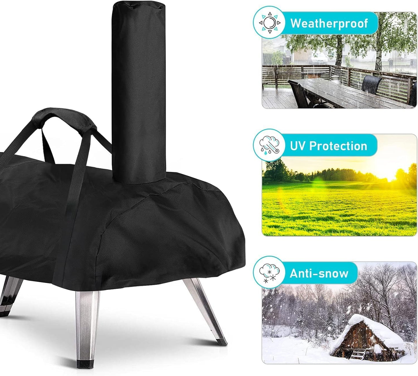 Pizza Oven Cover for BIG HORN 16,TwoPone Waterproof Pizza Oven Accessories Carry Cover for Outdoor