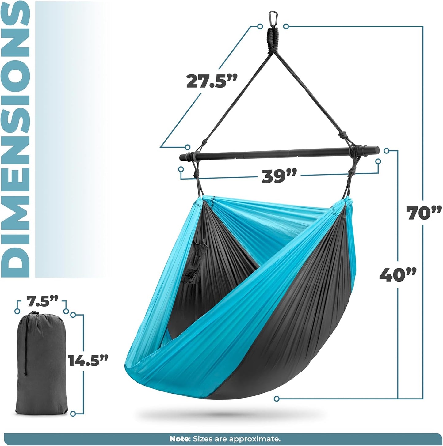 Sorbus Hanging Hammock Chair - Tree Pod Sensory Swing - Outdoor Camping Cacoon Chair - Collapsible and Lightweight Swings - Swinging Rocker Chairs for Camp, Travel, Hiking, Tent, Porch (500 lb Max)