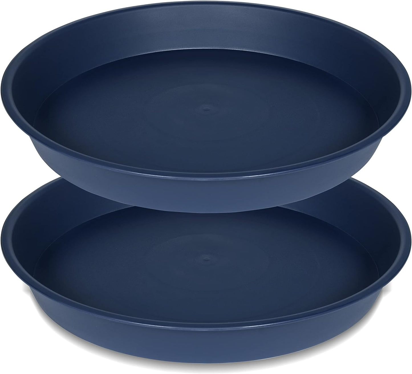 2 Pack of 16 17 inch Plant Saucer (15 inch Base), 2.3" Depth, Plant Trays for Pots, Plastic Plant Saucers for Indoors, Flower Pot Drip Trays for Planter (17", Blue)
