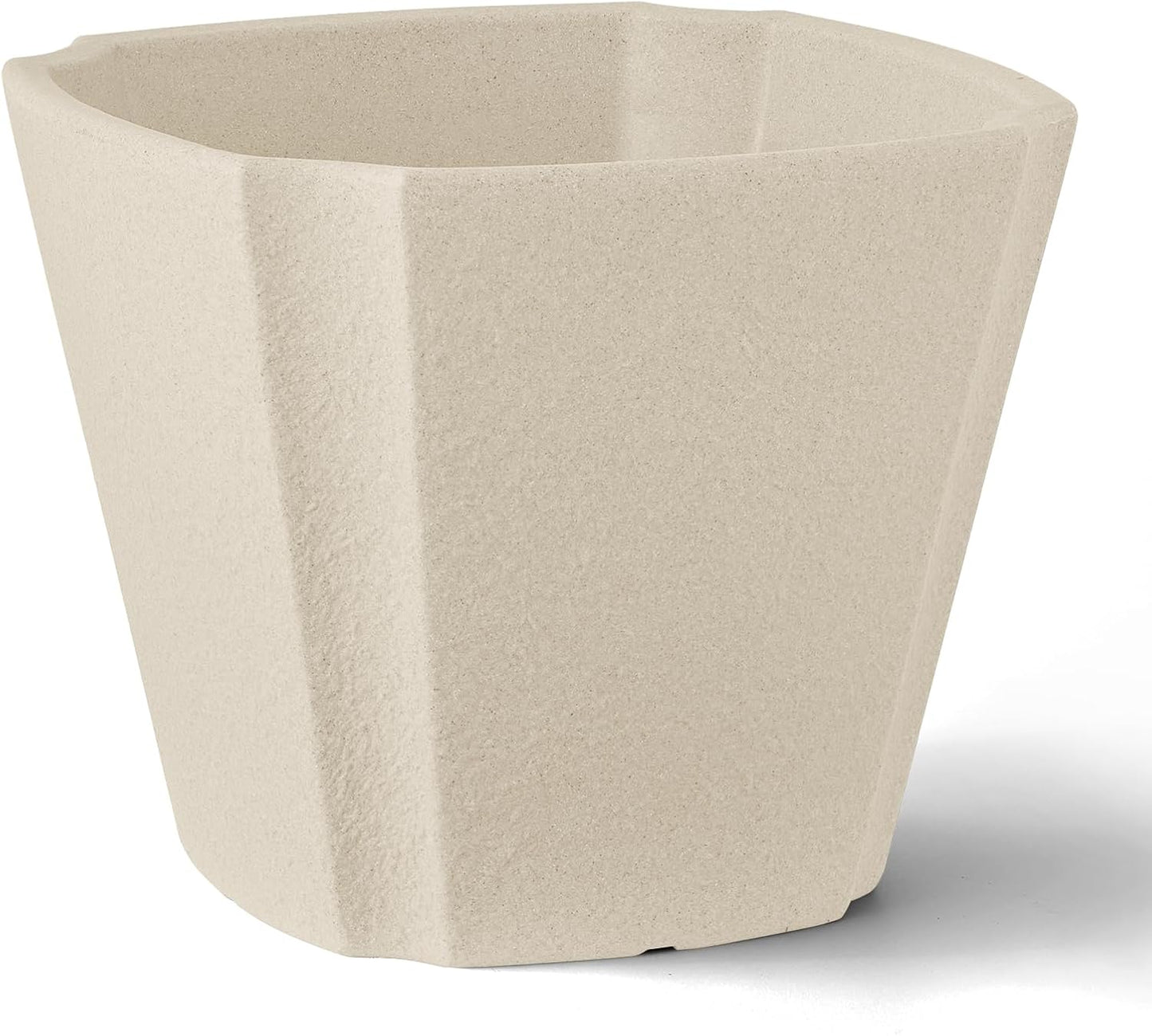ARBORA 20" Monaco Square Polyresin Indoor and Outdoor Planter with Classic Cream Finish - Durable, Weatherproof, Lightweight, Large Plant Pot for Patio, Garden, Deck, Entryway