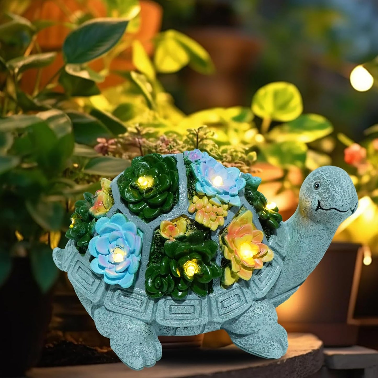 Solar Turtle Garden Statues with LED Lights, Outdoor Decor for Patio Yard Balcony - Unique Housewarming Birthday Gifts for Women Mom Grandma