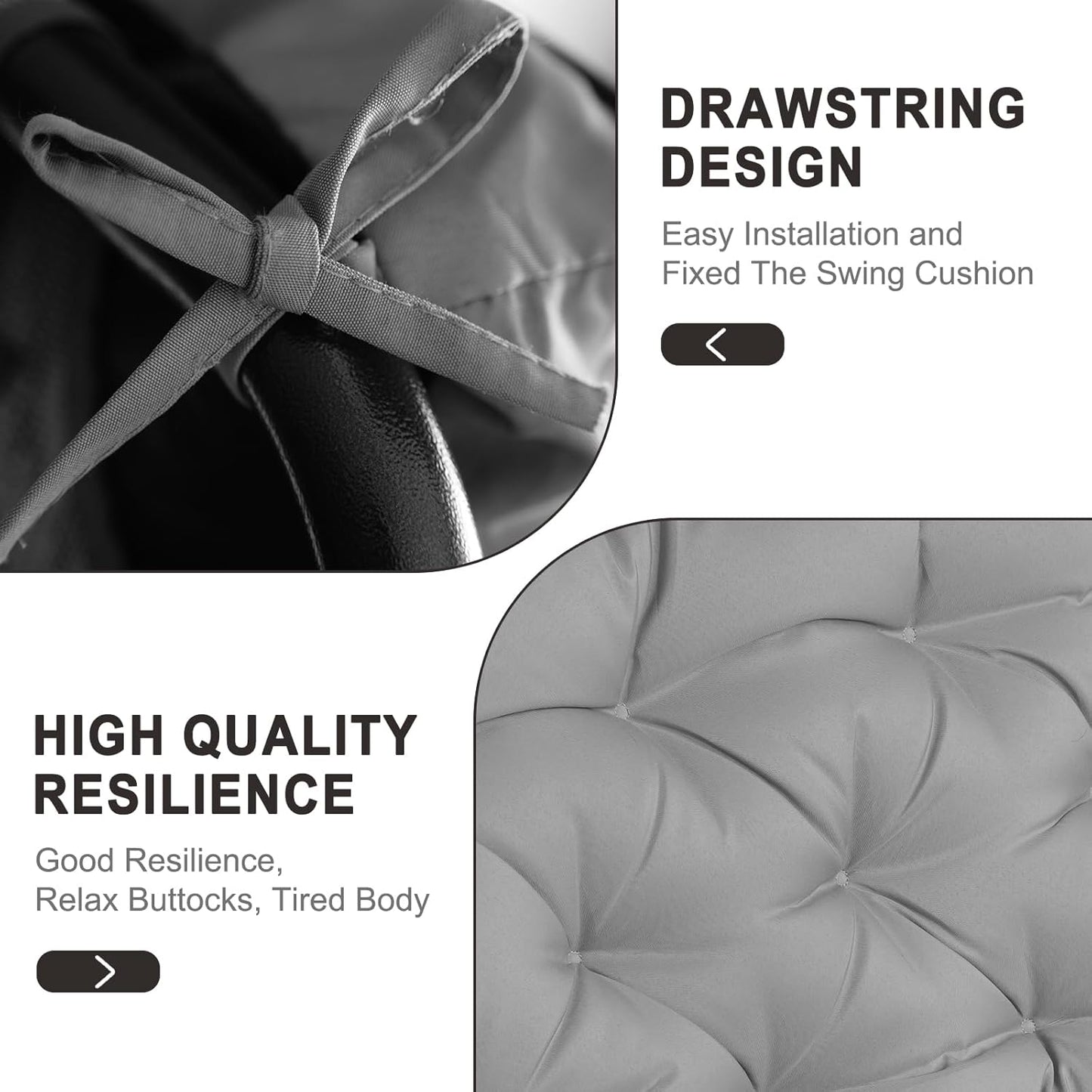 Porch Swing Cushions,Outdoor Cushions 3 Seater Replacement with Backrest, Waterproof Thickened Bench Cushion with Ties for Porch, Patio,Outdoor, Backyard and Garden (Light Gray 60 * 40 in)