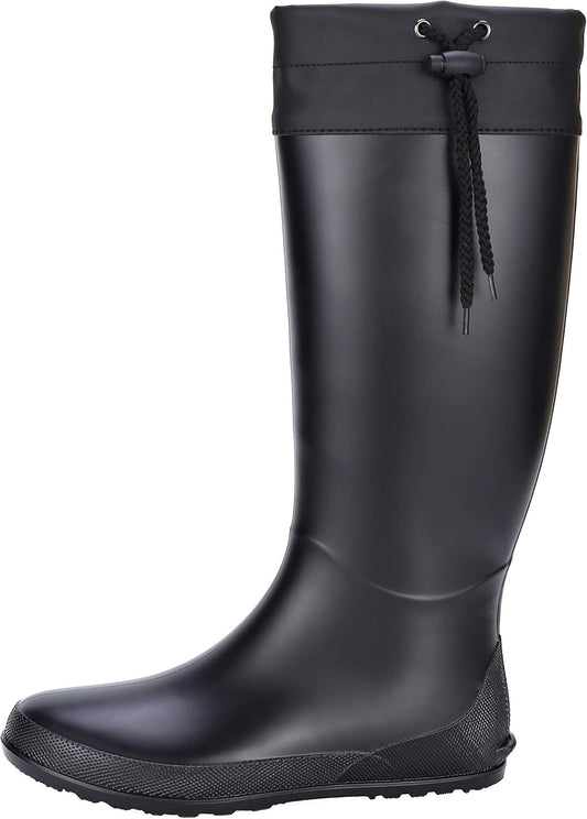 Asgard Packable Tall Rain Boots for Women Waterproof Rubber Garden Boots Ultra Lightweight Flat Mud Boots- NOT FOR WIDE CALF