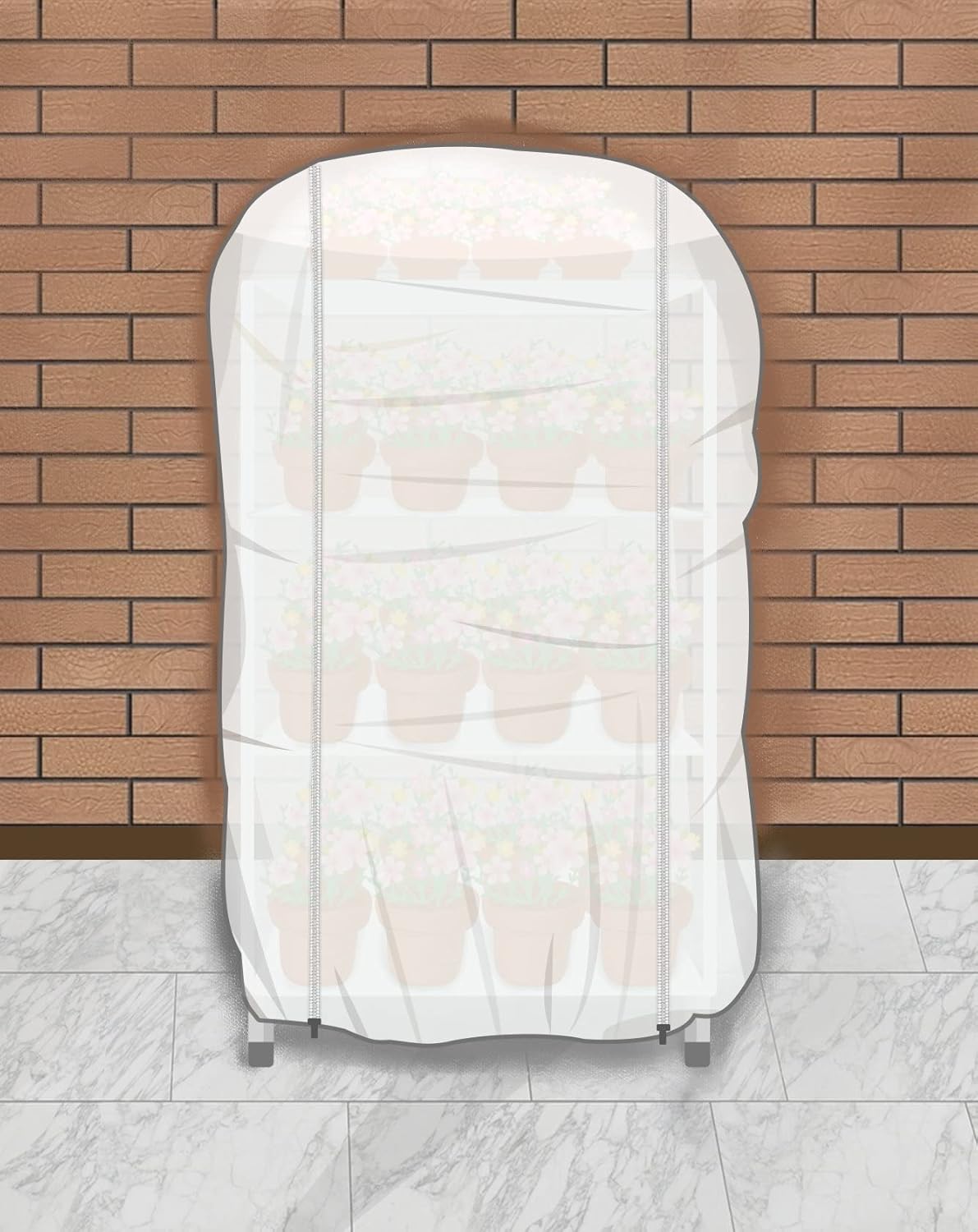 Agfabric Plant Covers Freeze Protection Frost Cover 60"x50"x12" 0.9oz Winter Tree Cover Plant Covers for Cold Weather,White