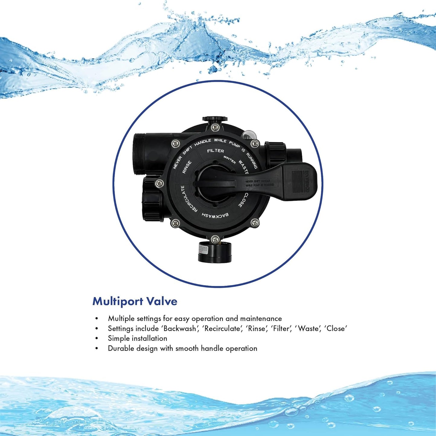 HALF OFF PONDS Simply Clear Koi Pond Filter System with 2HP Blower – Filters Ponds Up to 2,500 Gallons – Bio Comb Media, 6-Way Valve, Pressure Gauge- Mechanical & Biological Filtration