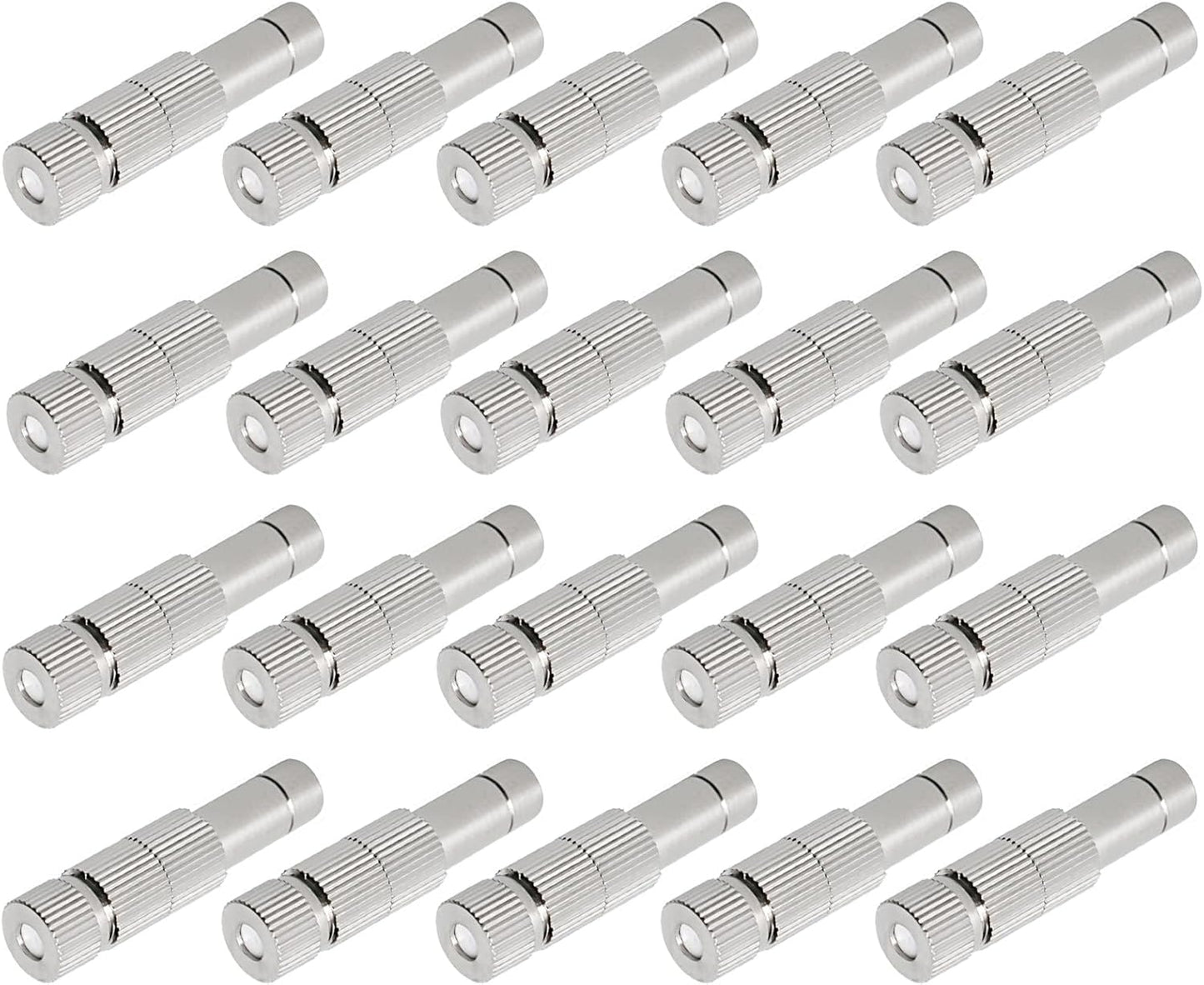 20pcs Brass Mister Nozzles, 6mm Misting Nozzles for Outdoor Cooling System, Landscaping, Air Humidification, Greenhouse Irrigation (with Filter, 0.031"/0.8mm Orifice)