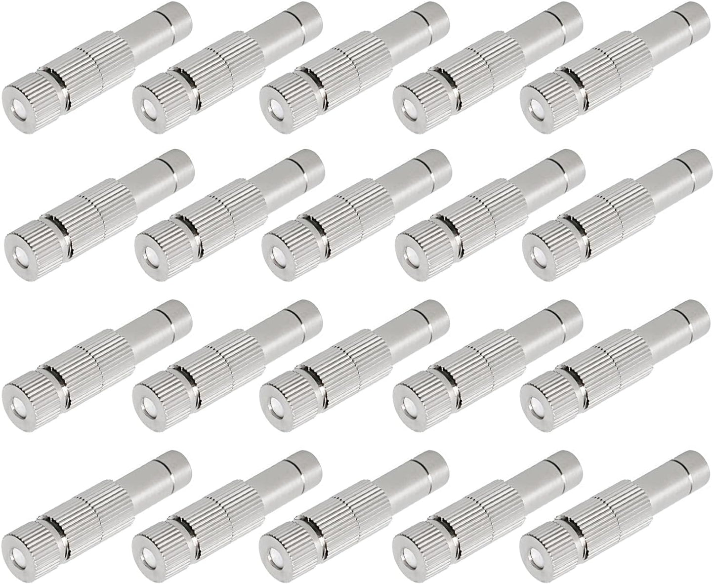 20pcs Brass Mister Nozzles, 6mm Misting Nozzles for Outdoor Cooling System, Landscaping, Air Humidification, Greenhouse Irrigation (with Filter, 0.028"/0.7mm Orifice)