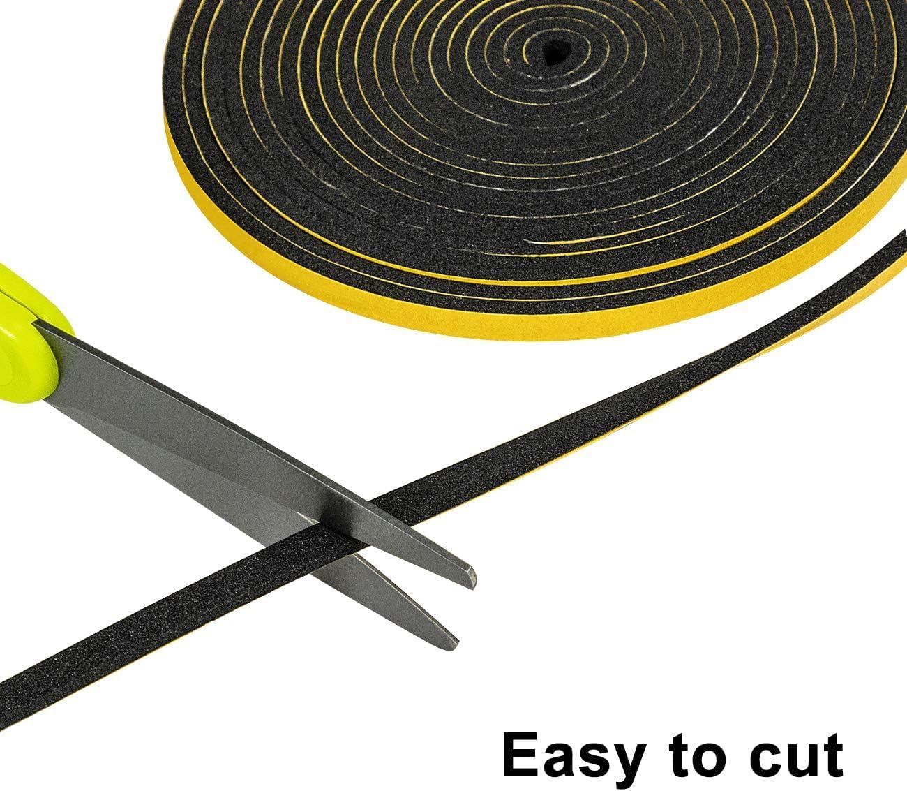 TORRAMI Foam Weather Stripping 1/4" W X 1/4" T, Foam Tape Insulation Soundproofing Strips Tape Gasket Seal for Sliding Door Frame and Window, Door Jamb, Total 30 Ft (3 X 10 Ft Each)