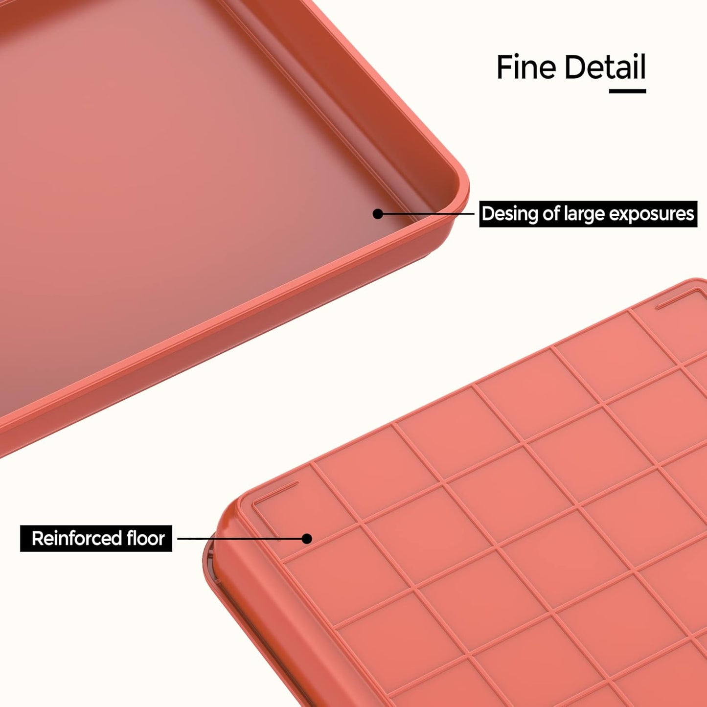 WAYNHUI Squared Plant Saucer 6/8/10/12/14/16/18Square Plastic Basin Tray Large/Small Water Receiving Tray (Red 12inch 5 Pack)