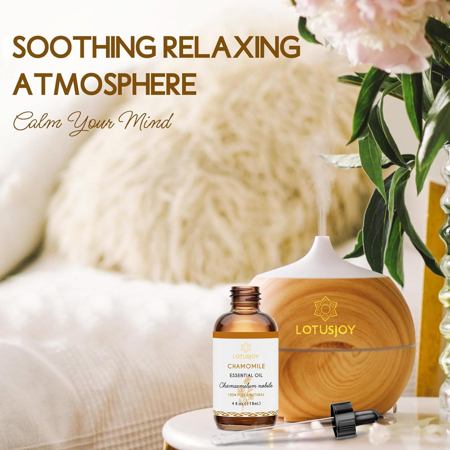 Chamomile Essential Oil, Pure Natural Chamomile Oil for Skin Body Hair Diffuser - 4 Oz