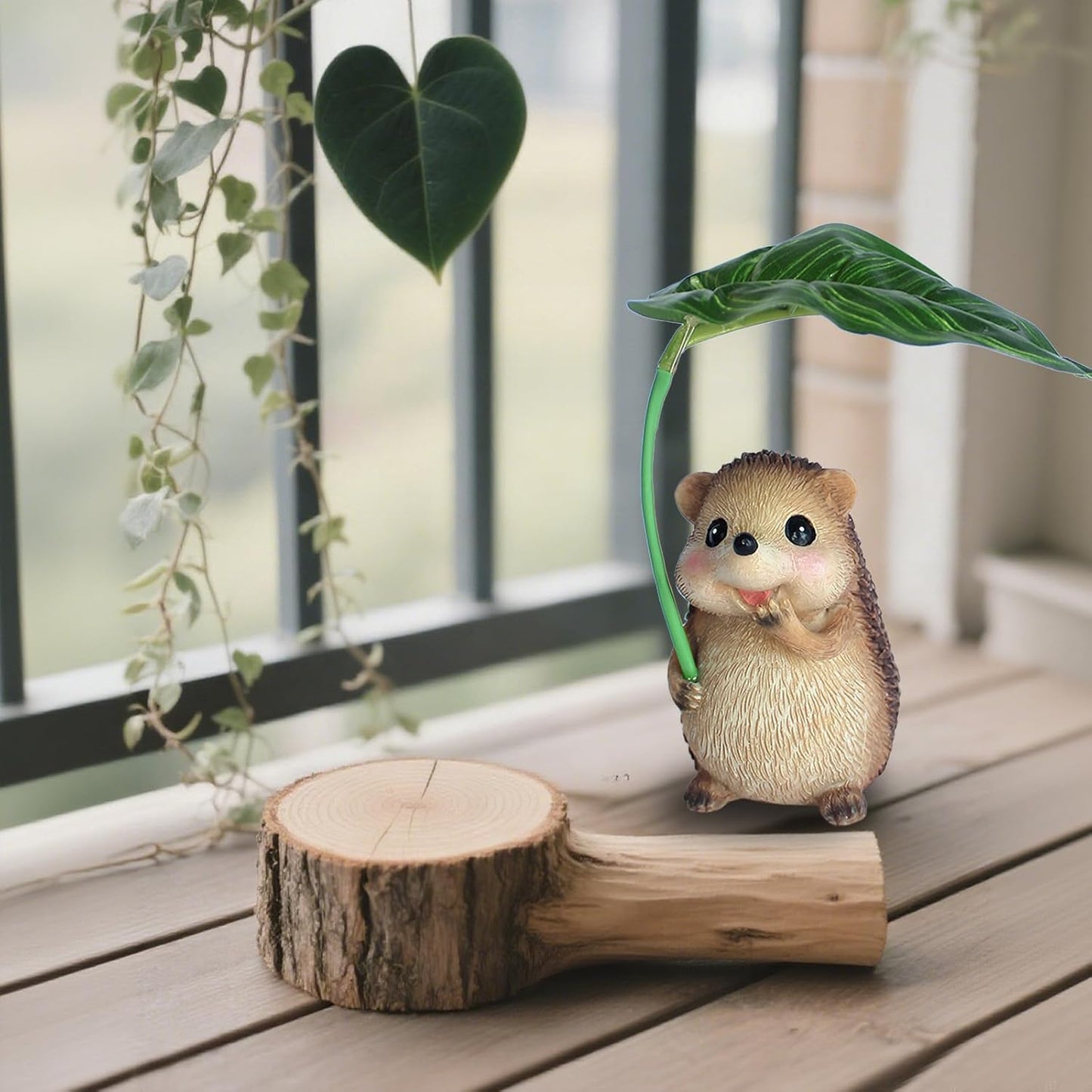 Solar Garden Statues Hedgehog Garden Decor Figurine Lights with Umbrella for Outside,Yard Decorations Outdoor Patio Decor,Gardening Gifts for Thanksgiving Christmas Mother's Day