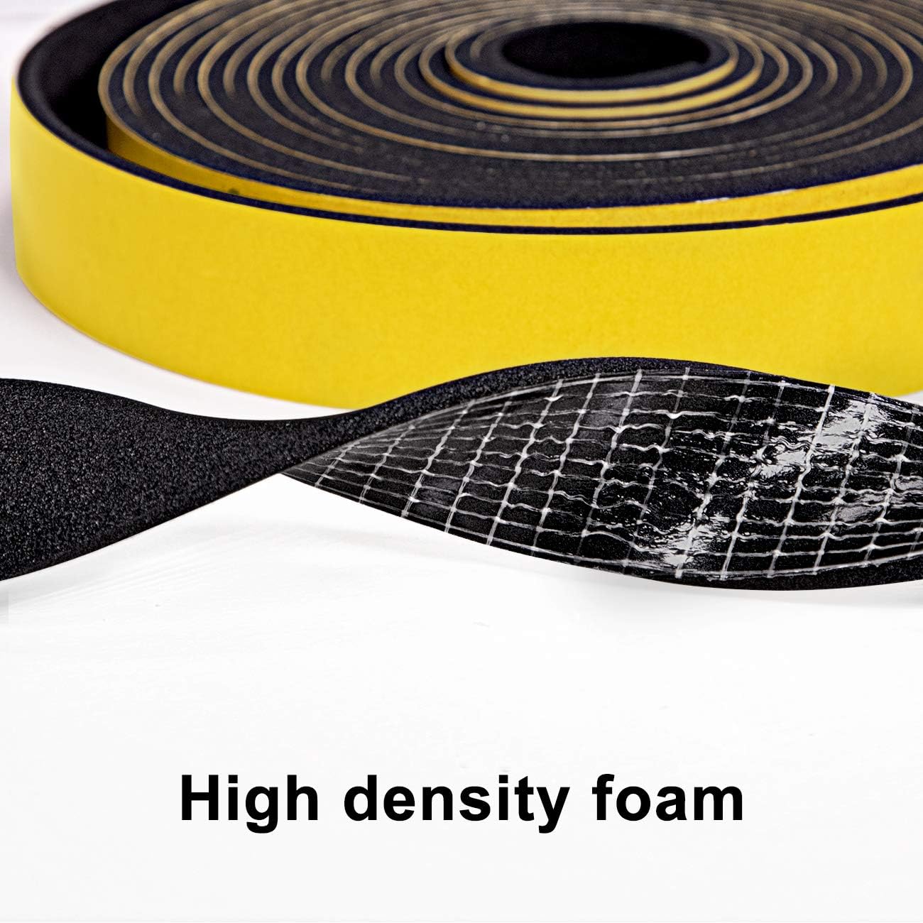 TORRAMI Door Seal 1 inch W x 1/8 inch T x 16.5 Ft Length, Foam Soundproofing Insulation Weather Stripping Gasket (Total 33 Ft Length, 2 Rolls of 16.5 Ft Each)