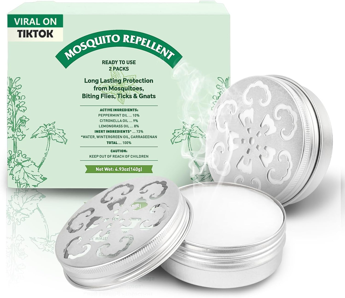 Mosquito Repellent, Peppermint Oil to Repel Mosquito, Ticks, Gnats and Pest, Insect Repellent for Indoor and Outdoor, 2 Packs