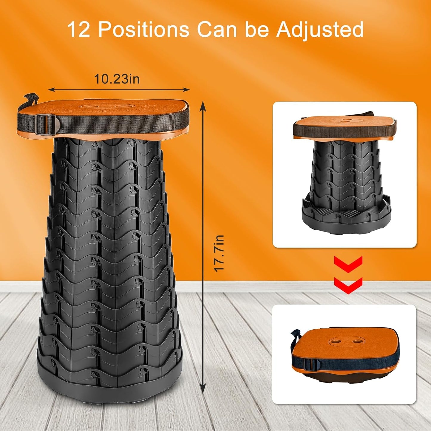 Foldable Camping Stool with Cushion, Portable Folding Stool with Nylon Bag, Collapsible Stool for Adults Portable, Max Load 550 LB