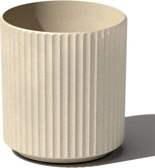 Veradek Demi Series Round Planter for Porch, Patio, Backyard | Durable Plastic-Concrete Material | Modern Décor for Tall Plants, Flowers