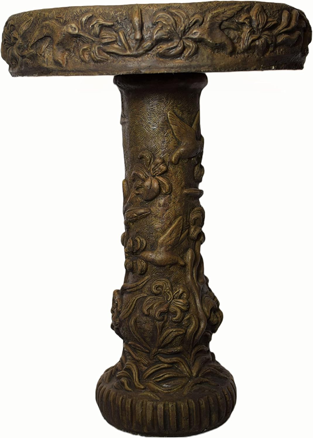 Hummingbird Birdbath- 27" h x 20" Dia- Espresso