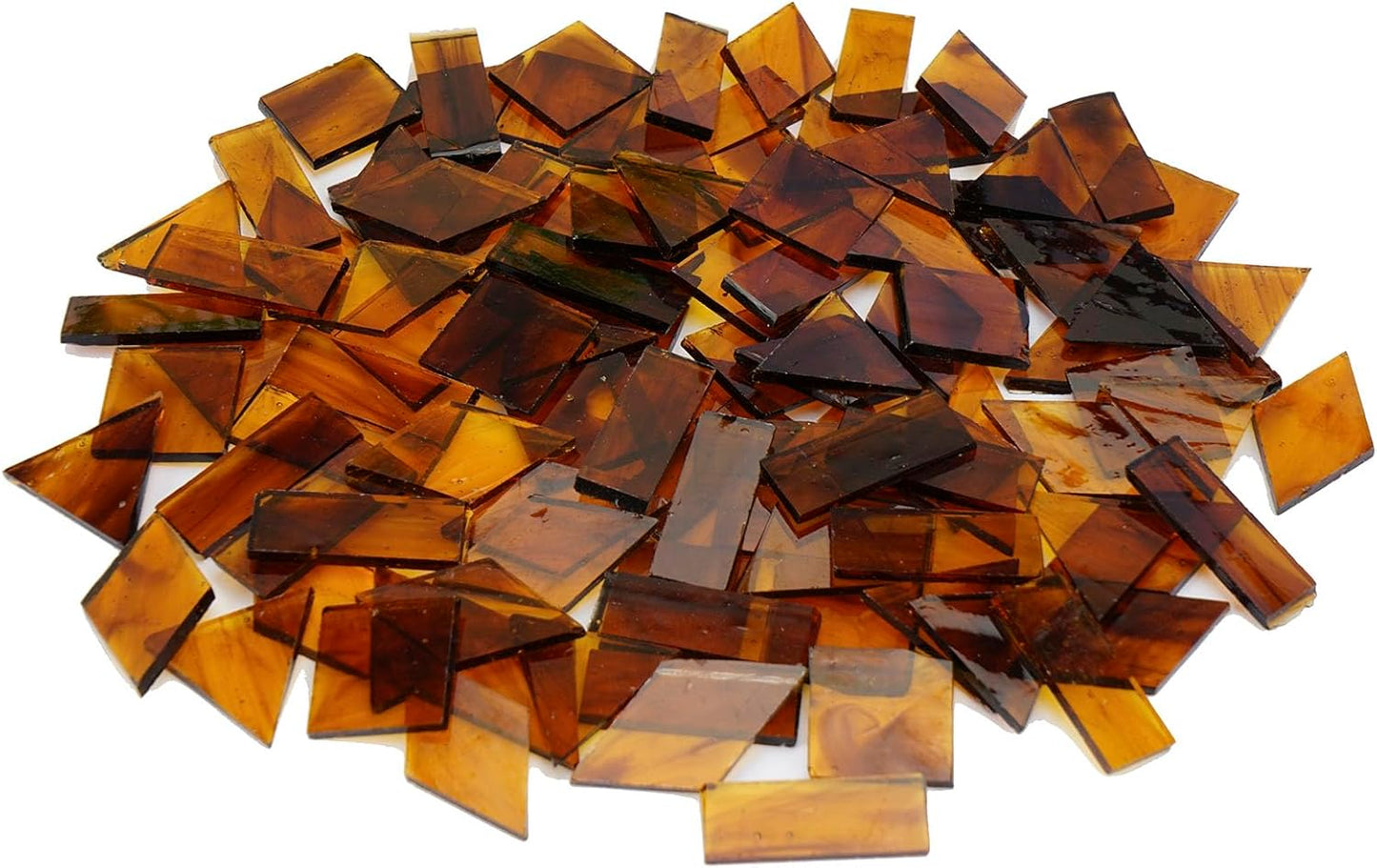 200g Transparent Mosaic Glass Tiles, Large Cathedral Stained Glass Tiles for DIY Mosaic Craft Supplies, 4 Shapes Mosaic Pieces for Home Decor, Autumn