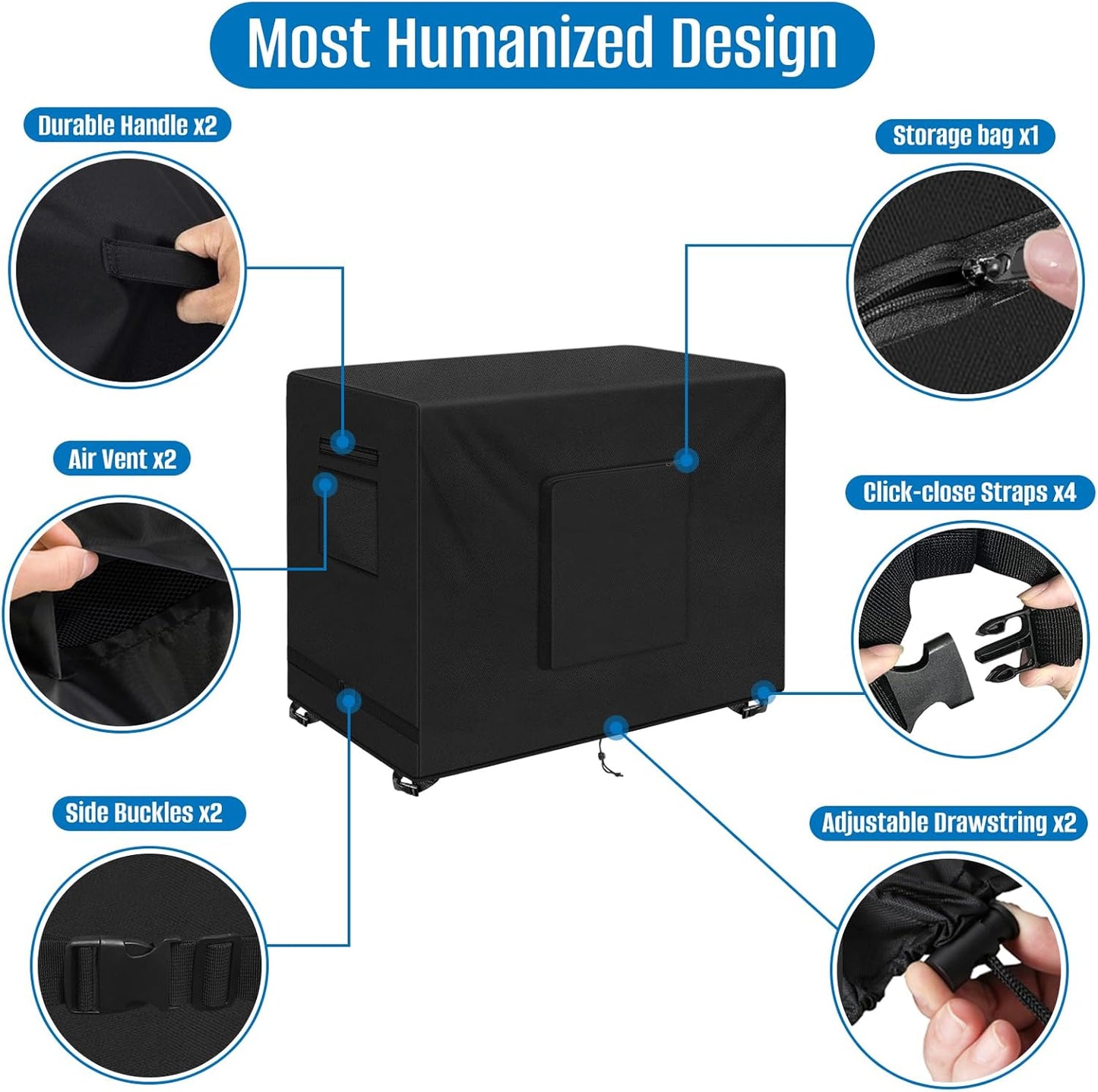 SIRUITON Outdoor Bar Cart Cover for 36 Inch Portable Outdoor Table, Heavy Duty 600D Oxford Fabric Outdoor Waterproof BBQ/Worktable Metal Movable Table Cover