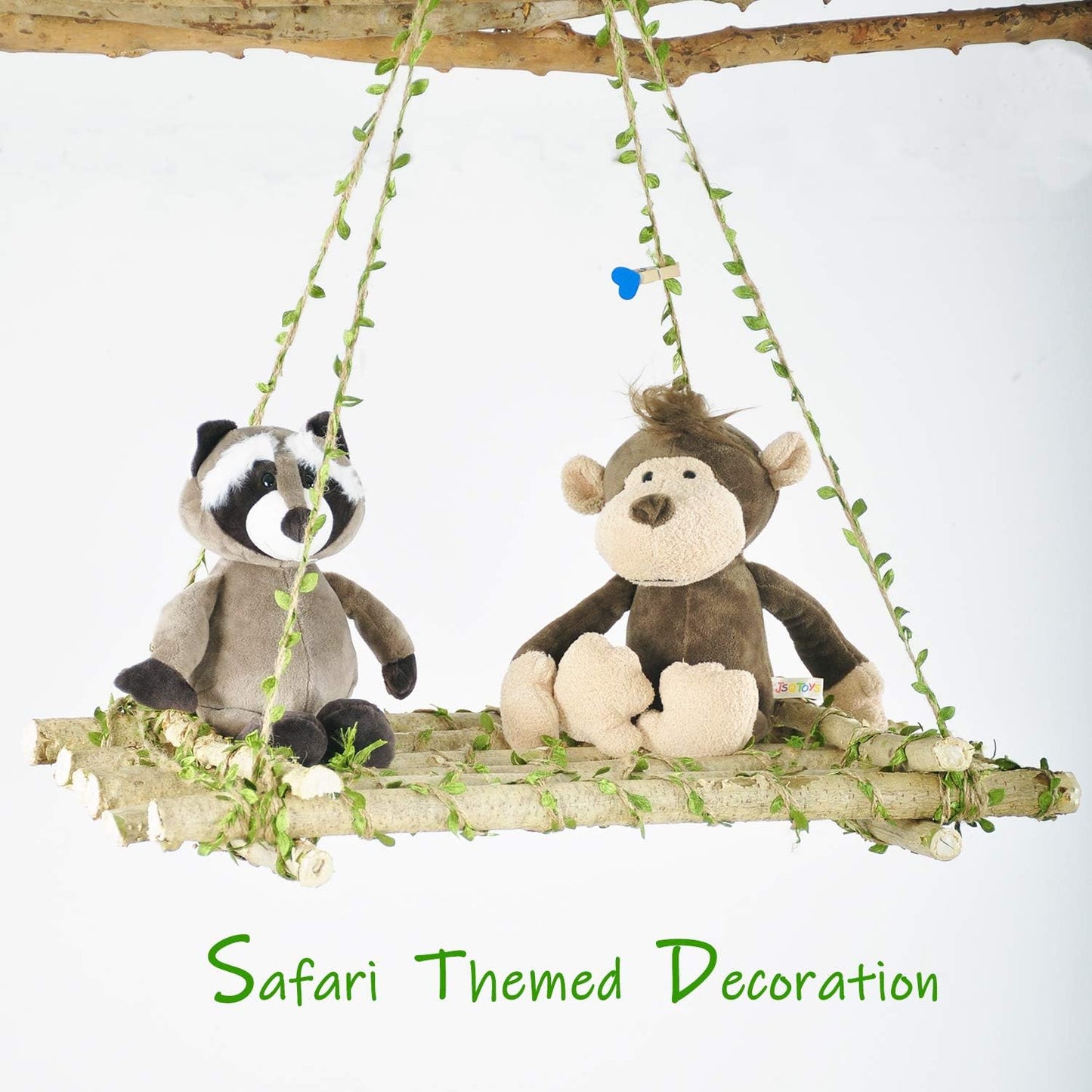 Naidiler 196 Ft Burlap Leaf Ribbon Twine for Crafts for Safari, Jungle, Fairy Party, Woodland Baby Shower, Enchanted Forest Decorations Vines Decor