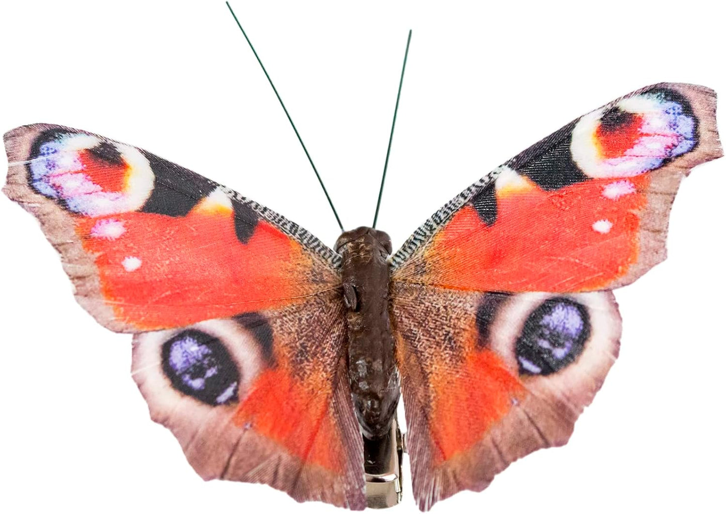 Berfutall-Inachis io Feather Fake Butterfly Decorations Set of 12 pcs with Clip Home and Party Decor Butterflies for Crafts…