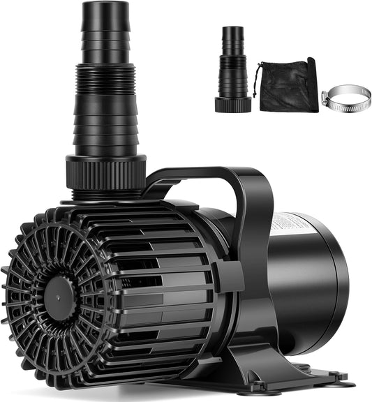 VIVOHOME 220W 4500GPH Submersible Water Pump with 180° Seamless Adjustable Nozzle and Barrier Bag for Koi Pond Waterfall Fountains Fish Tank