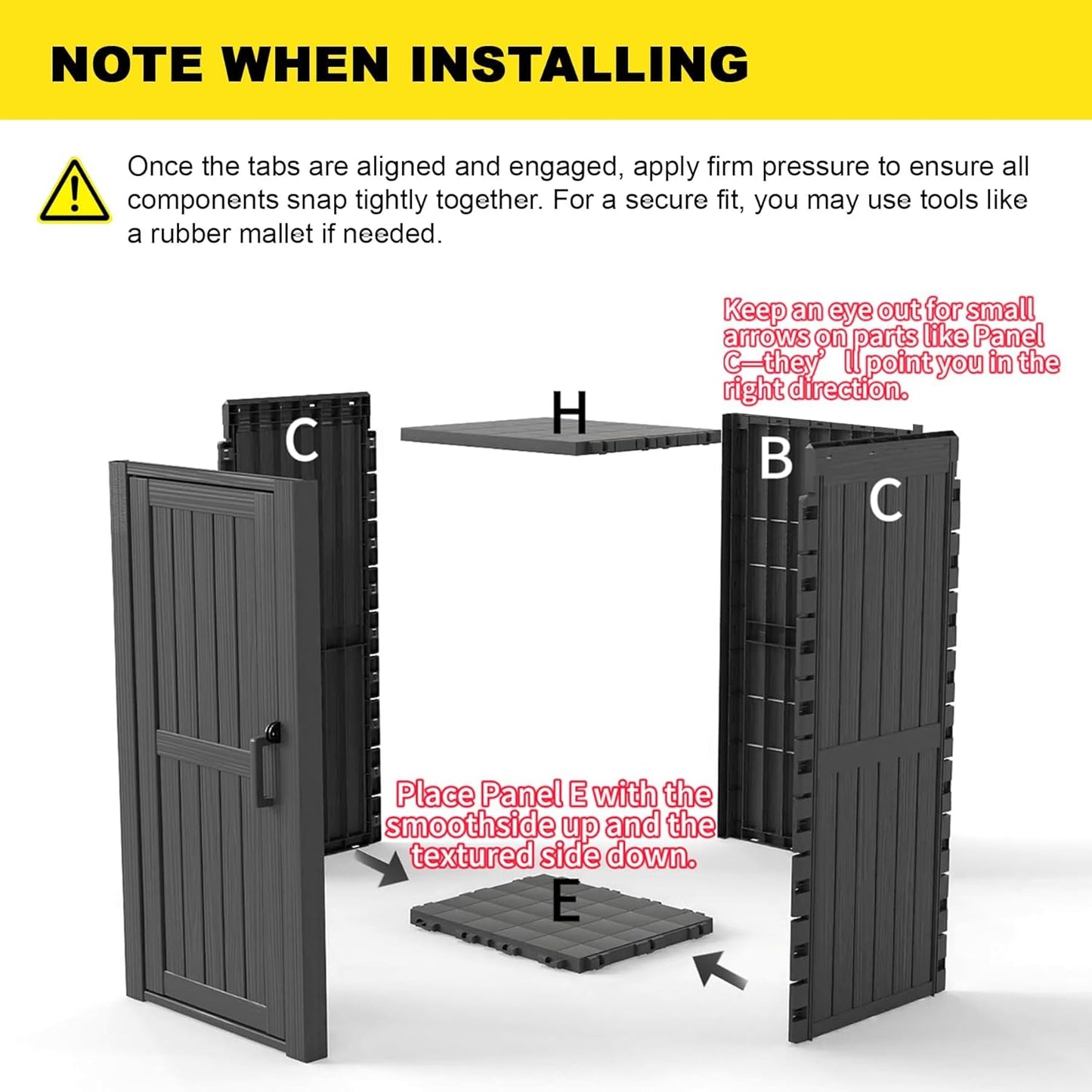 Outdoor Resin Storage Shed, Upgrade Durable Storage Cabinet with Removable Shelves and Lock Ring, Reinforced Floor, All-Weather Construction for Garden Patio Lawn (Black)