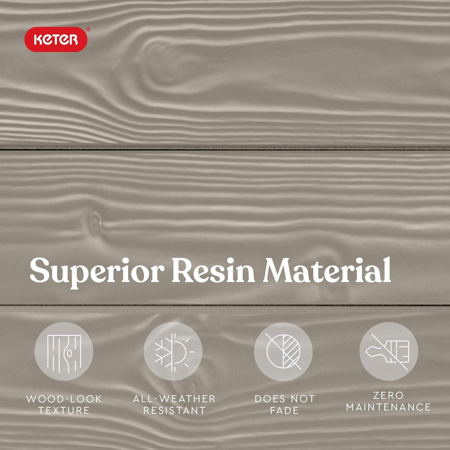 Keter Westwood 150 Gallon Resin Large Outdoor Storage Box for Patio Furniture, Outdoor Cushions, Garden Tools and Pool Floats, Beige