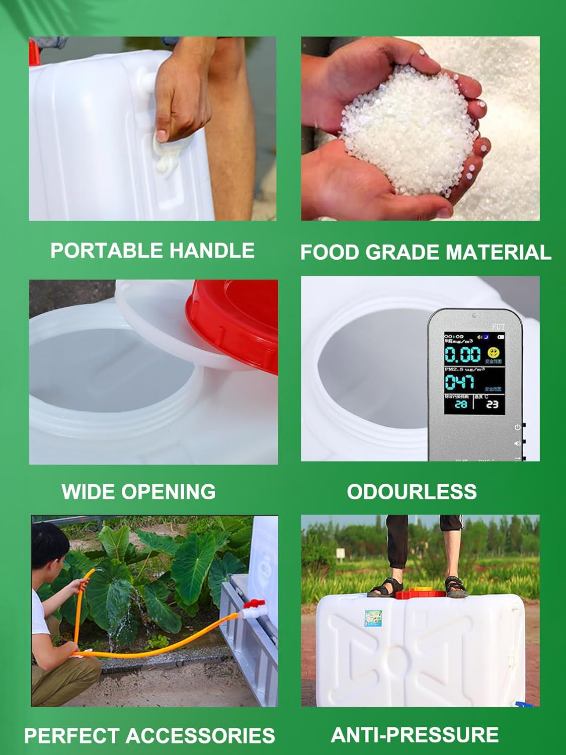 Water Storage Tank for Camping, Plastic Water Containers with Spigot for Emergency Water Storage Household Outdoor Camping Hiking Self-Driving Tour(Size:80L/21gallon)