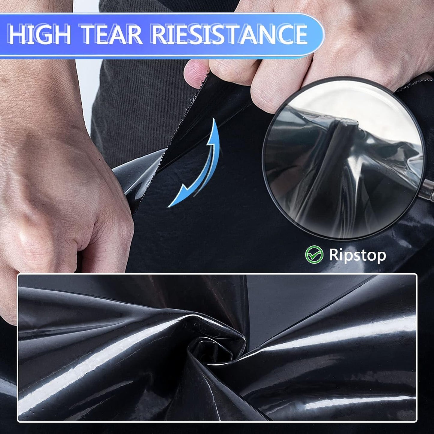 ToLanbbt Pond Liner 7 x 10 Ft, 20 Mil HDPE UV Resistant Preformed Pond Liner Easy Cutting, Underlayment for Fountain, Waterfall, Koi Pondsand Water Garden (Black)