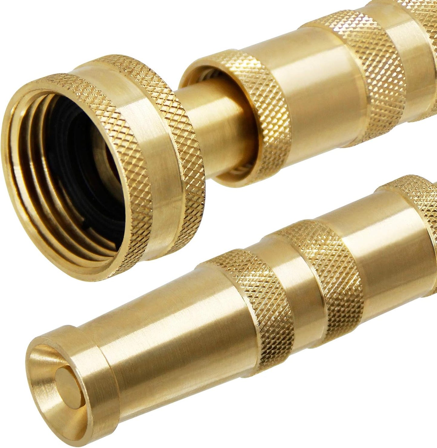Biswing Brass Hose Nozzles, Heavy-Duty Brass Adjustable Twist Hose Nozzle, 2 Pack (4"), VI3432