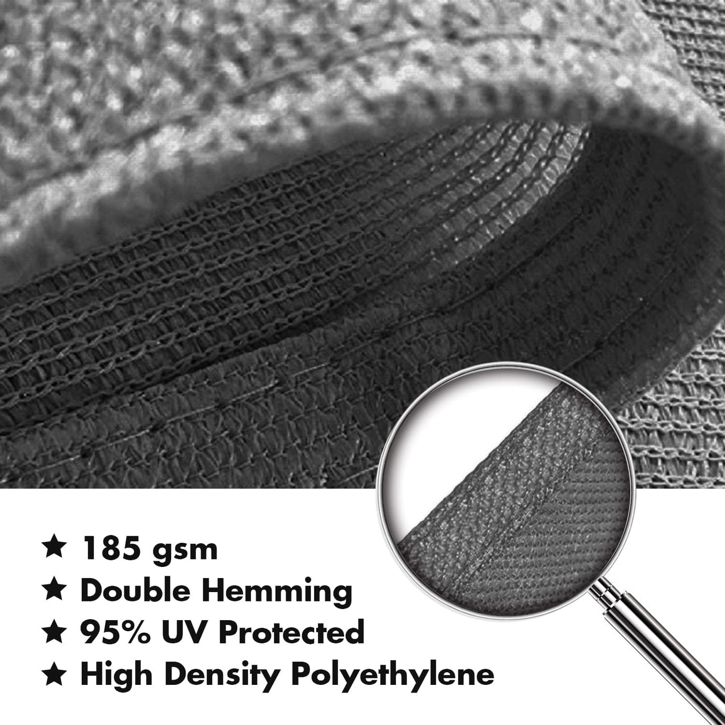 KANAGAWA 14'X15' Dark Gray Custom Size Sun Shade Sail Rectangle UV Block Canopy Cover for Patio Backyard Lawn Garden Outdoor (Customized Available)