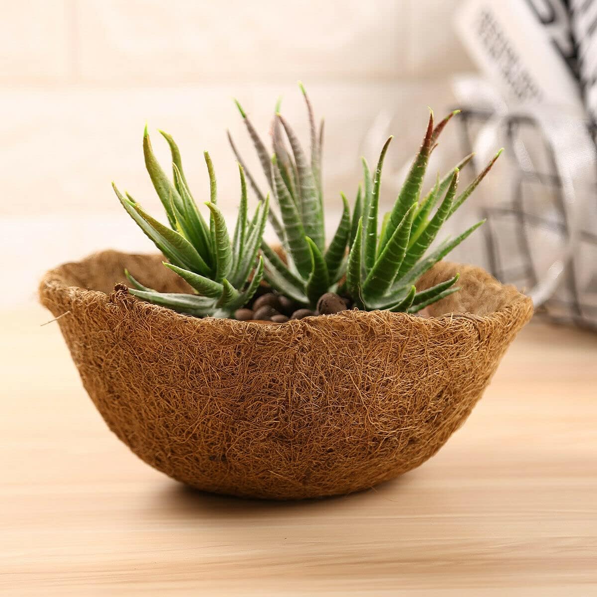 EROCK 2Pcs Coco Liners for Planters Hanging Basket, Round 8/10/12/14/16 inch Thick Coconut Coir Coco Fiber Liners for Planters Garden Patio Porch Window Plants Flowers Pot Indoor Outdoor (10 inch)