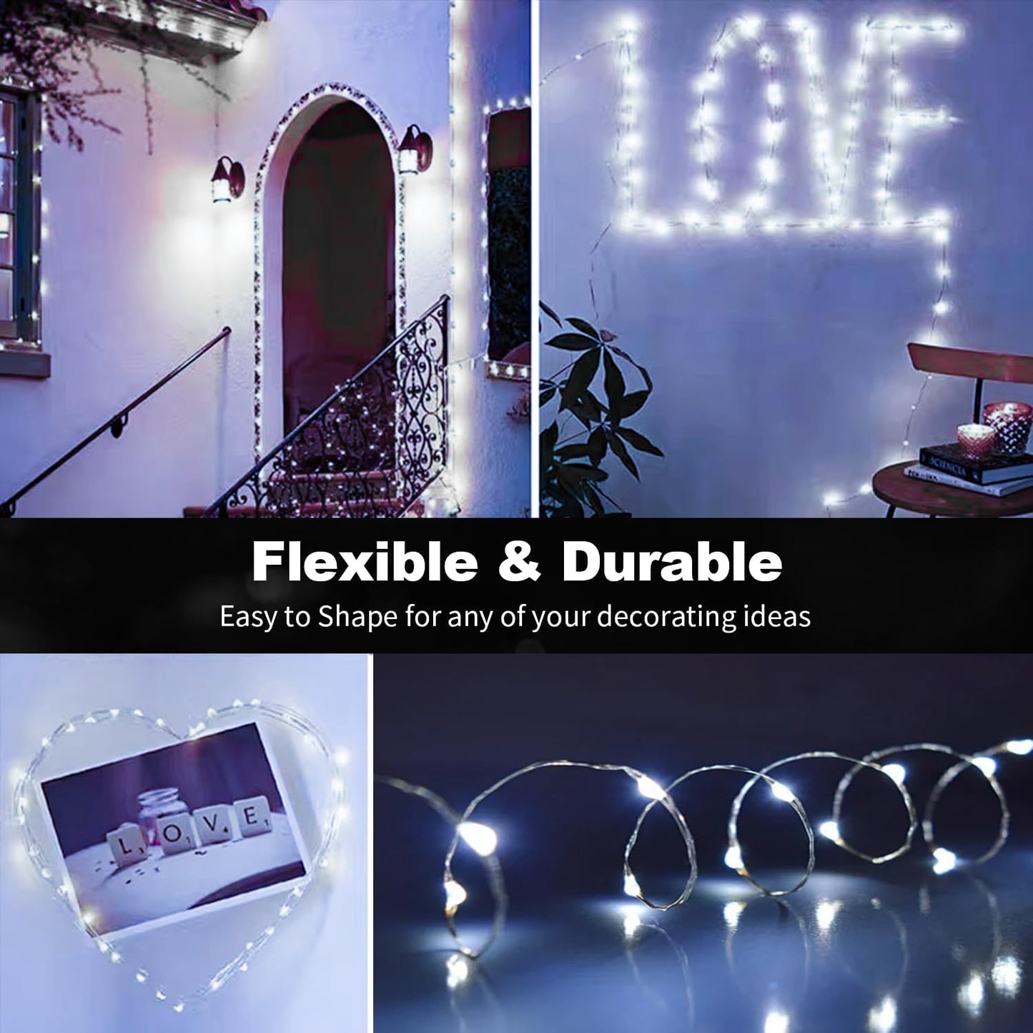 20 Pack LED Fairy Lights Battery Operated,3 Features Blinking Slowly Blinking & just on 7FT 20 LED Waterproof Mini Twinkle String Lights for Christmas Decorations,10 White & 10 Warm White